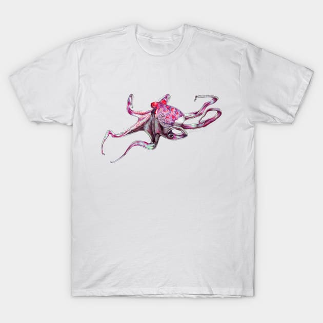 Purple Octopus T-Shirt by Elizabeth Weglein Art